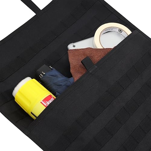 Miniatura 3 de Organizador táctico del respaldo del asiento del coche Universal MOLLE Panel Protector de la cubierta del asiento del vehículo (negro)