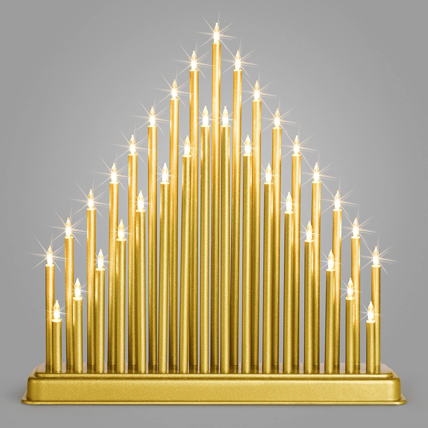 Buy CHRISTOW Gold Candle Bridge Tower Christmas Decoration, Battery Operated with Timer, 33 Warm