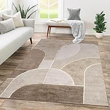 TT Home Tappeto Soggiorno Sala Da Pranzo Pelo Corto Motivo Astratto Design Geometrico Ottica Ad Arco Effetto Alto-Basso Stile, Dimensione:160x230 cm