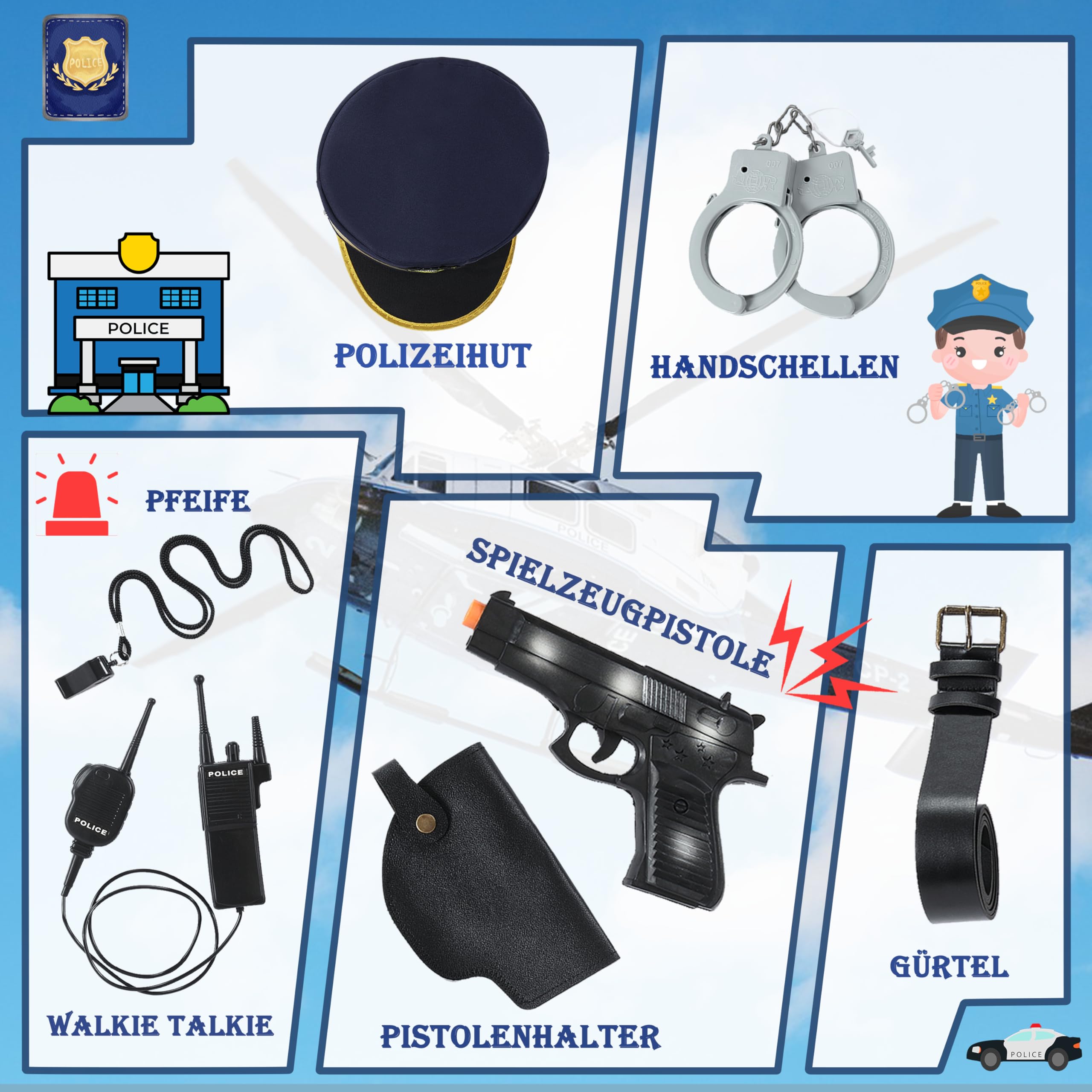 Disfraz de policía para niños y niñas