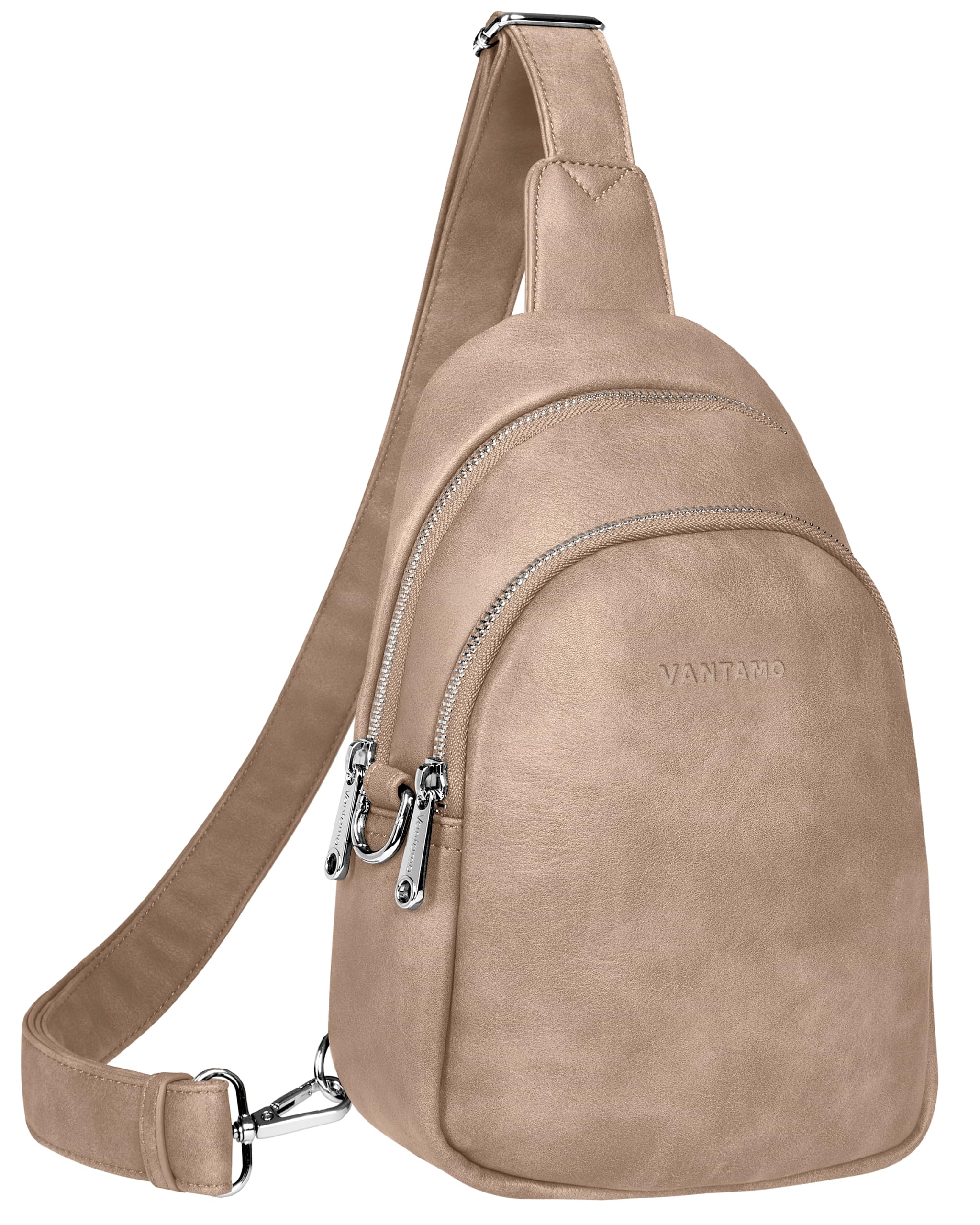 Vantamo Umhängetaschen für Damen: RFID-Blockierung, veganes Leder, Umhängetasche mit Anti-Taschendiebstahl-Clip