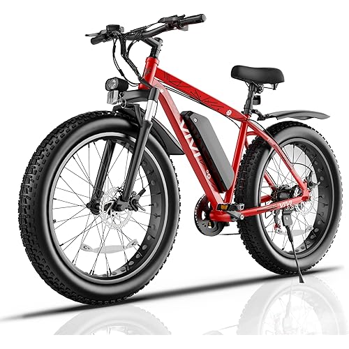 Vivi F26FUL Electric Bike for Adults, Peak 1000W 26" x 4.0 Fat Tire Electric Bike with 48V 13Ah Removable Battery, 7Speed, Top 25Mph, Cruise Control, Up to 60 Miles, SGS Certified to UL2849
