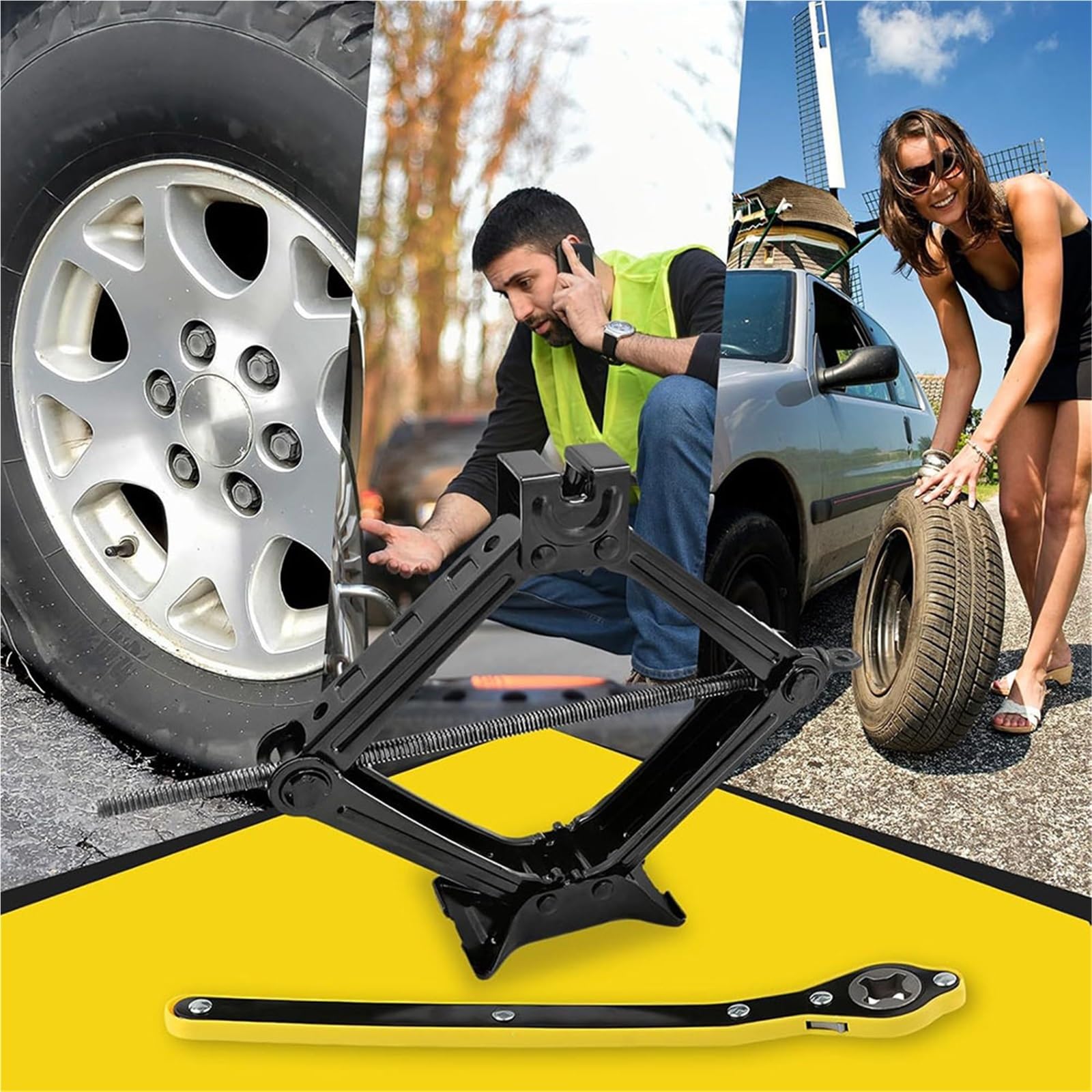 Chandelles en Acier Cric à Ciseaux de Voiture 2T/3T, Automatique
