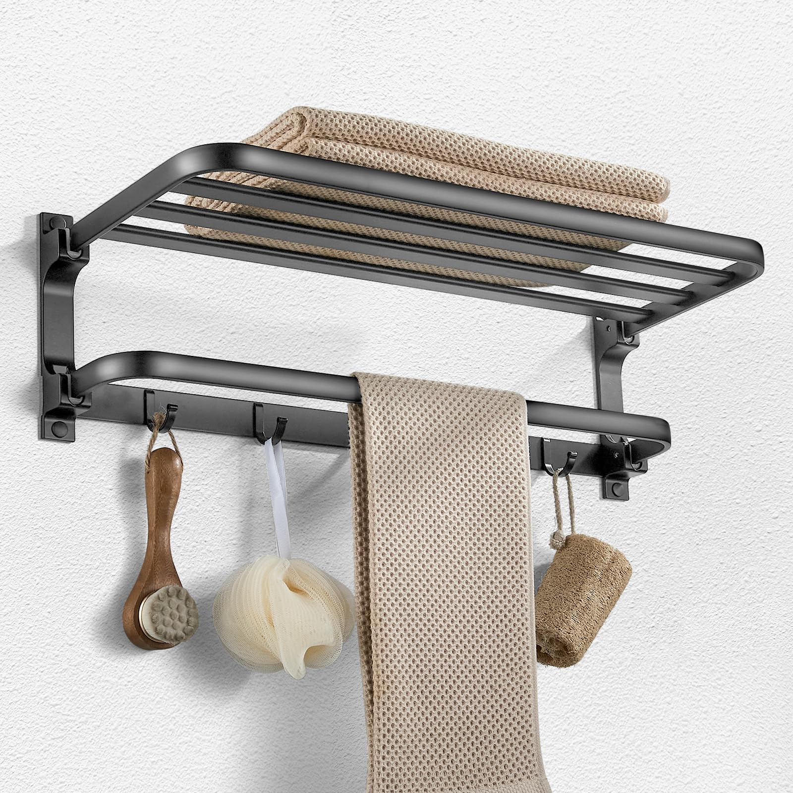 58CM Handtuchhalter Grau, Handtuchhalter Bad aus Aluminium,