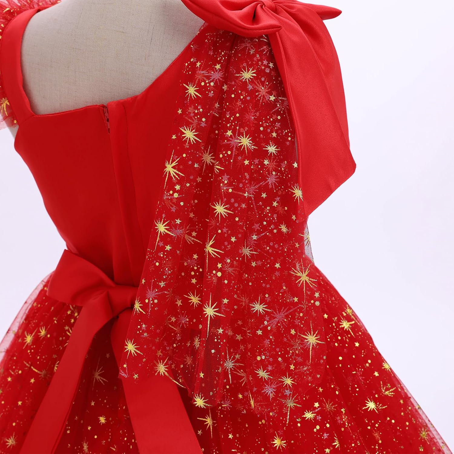 IBTOM CASTLE Girls Birthday Party Dress Heart Glitters Tulle Princess Dress Toddler Flower Girl Wedding Prom Pageant Dress