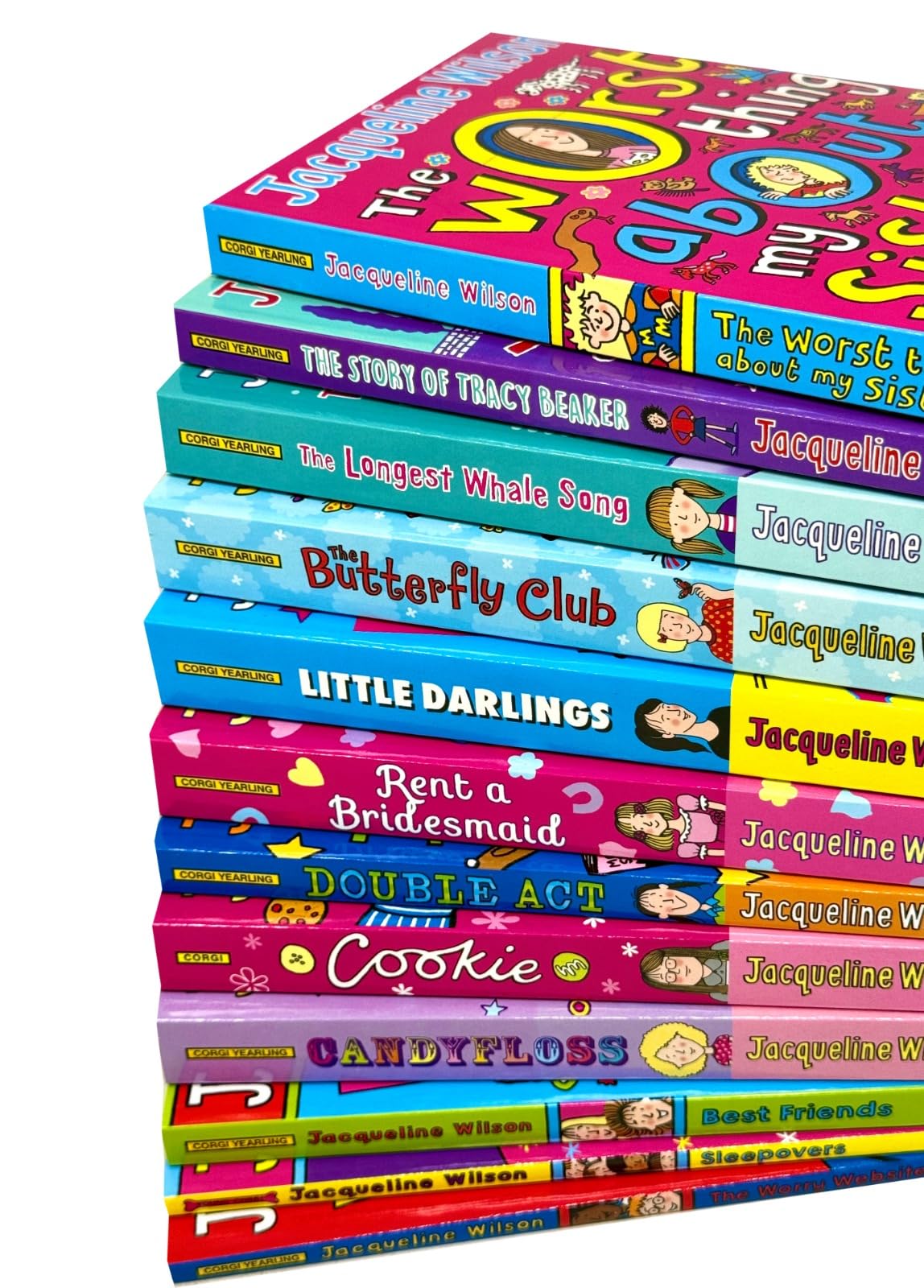 Jacqueline Wilson 12 Books Collection Set – The Worst Thing About My Sister, Tracy Beaker, Little Darlings, Candyfloss & More