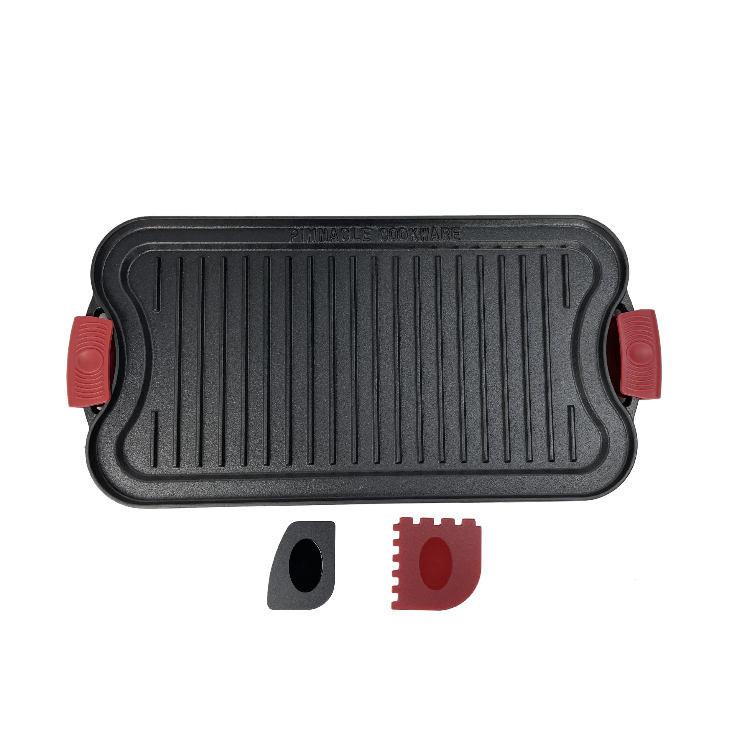 Pinnacle Cookware PreSeasoned Large Cast Iron Reversible Griddle