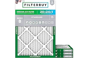 Filterbuy 20x24x1 Air Filter MERV 8 Protects against Dust and Airborne Allergens