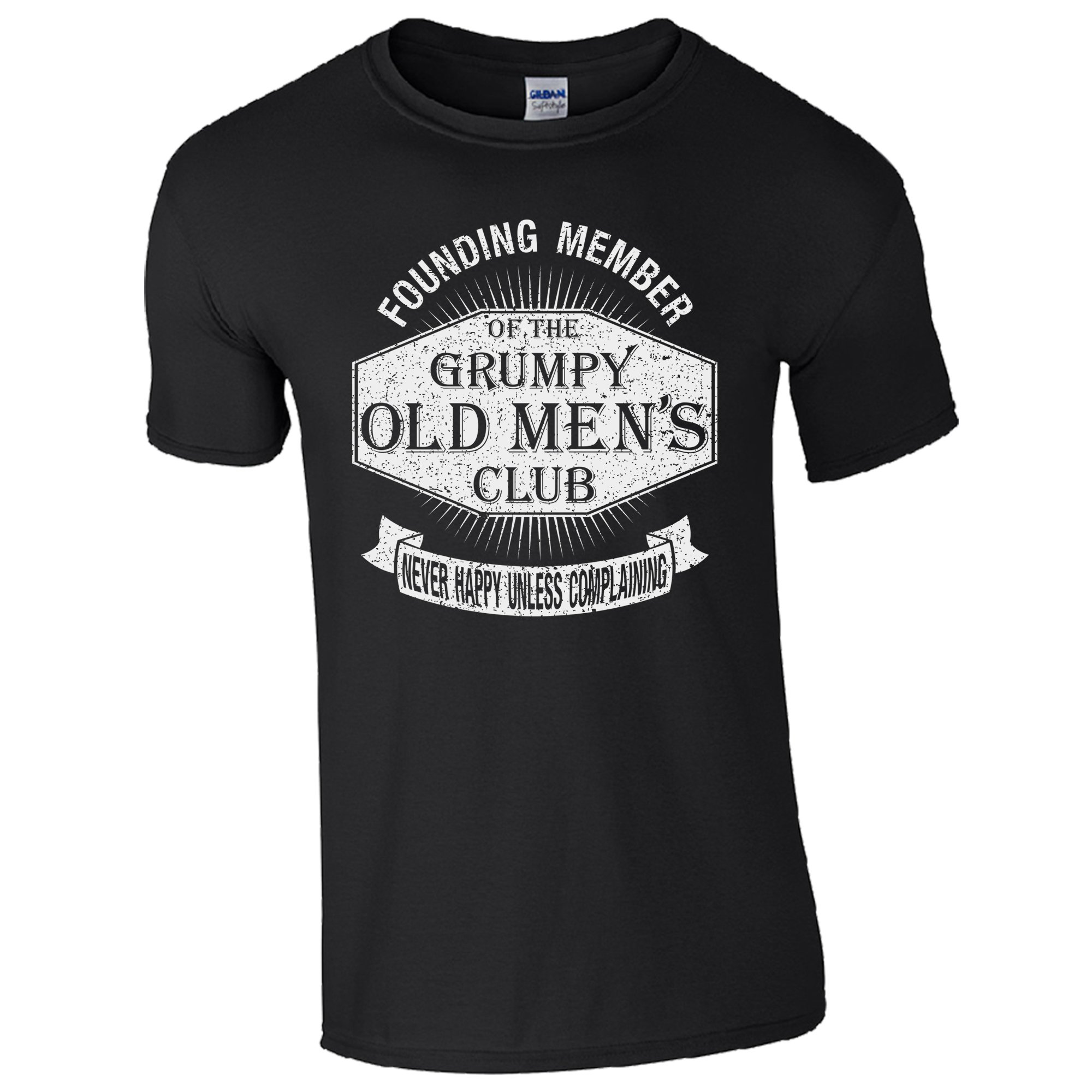 Grumpy Old Men's Club T Shirt (2XL, Black)