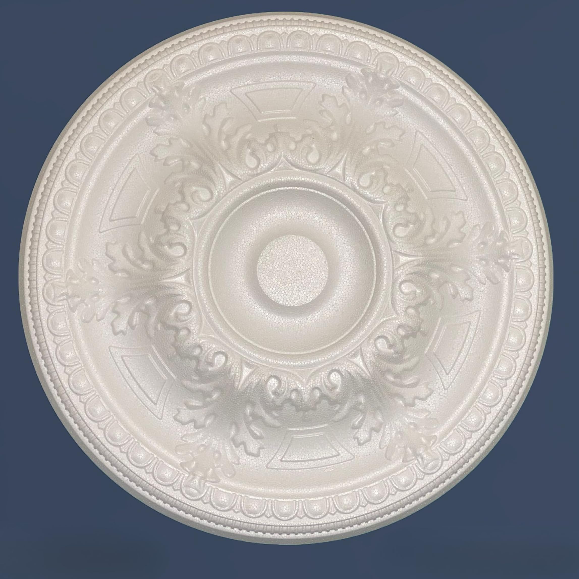 WOLDECOR Elegant Polystyrene Ceiling Rose, Lightweight Coving for Ceilings, Decorative Ceiling Medallion Moulding, Easy to Install Ceiling Decoration for Home & Living Room (WindyK 48 cm)