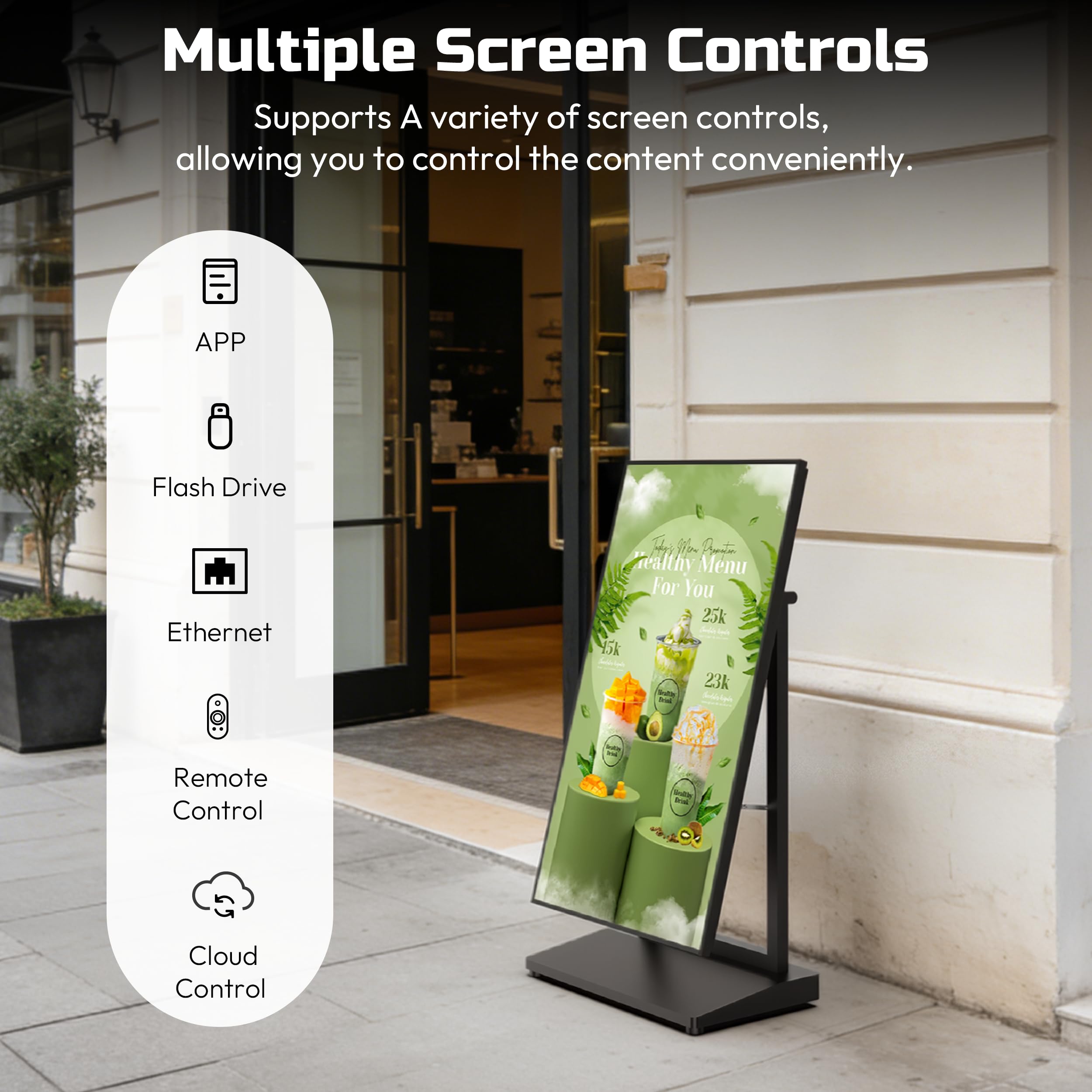 advertising display。 Amazon.com: 43 Inch Indoor Digital Signage Kiosk, Portable Digital