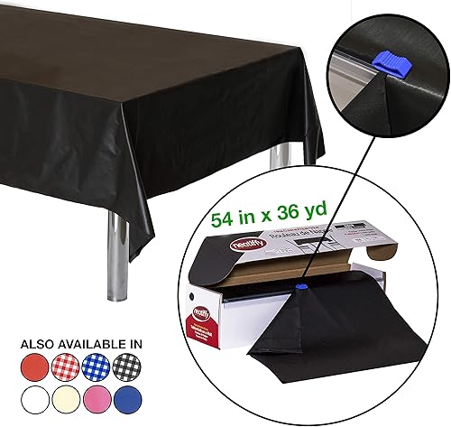Miniatura 2 de Neatiffy - Rollo de mantel de plástico desechable e impermeable de 54 pulgadas x 108 pies, para mesas de cualquier forma, pícnics, fiestas,