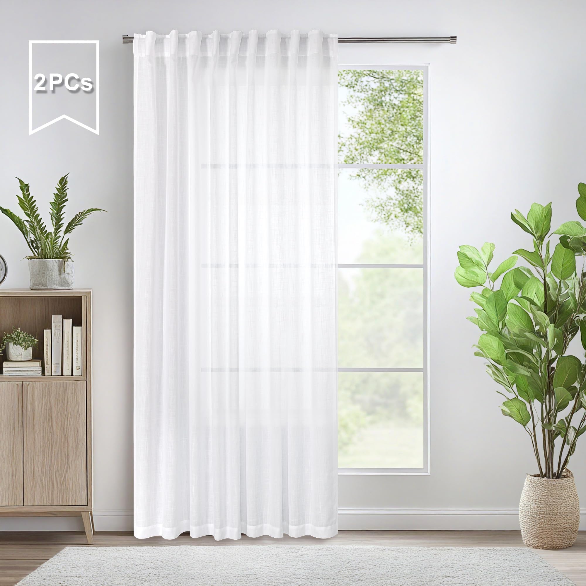 Pitalk 80 Inch Curtains for Living Room 2 Panel Set Back