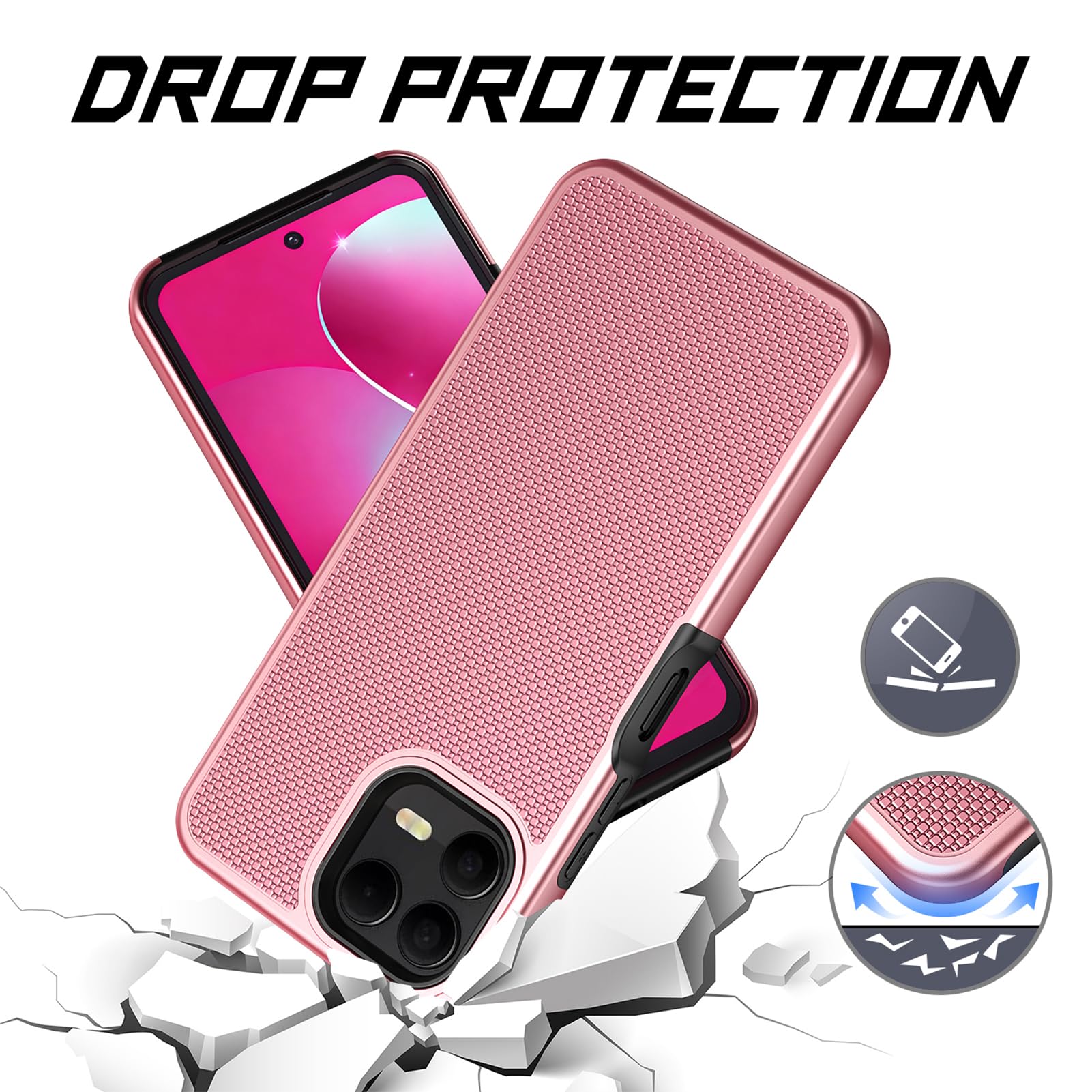 Amazon.com: Ailiber for T-Mobile REVVL 8 Pro 5G Phone Case, REVVL 8 Pro Case with Screen Protector, Dual Layer Shockproof, Silicone Bumper Non Slip Back, Heavy Duty Rugged Protective Cell Phone Cover-Rose Amazon.com: Ailiber for T-Mobile REVVL 8 Pro 5G Phone Case, REVVL 8 Pro Case with Screen Protector, Dual Layer Shockproof, Silicone Bumper Non Slip Back, Heavy Duty Rugged Protective Cell Phone Cover-Rose