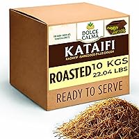 Vista 10 de Dolce Calma Masa Kataifi seca de alta calidad de 14.1 onzas (14.11 oz) Bolsa resellable Kadayif para postres de chocolate Dubai, Kunafa