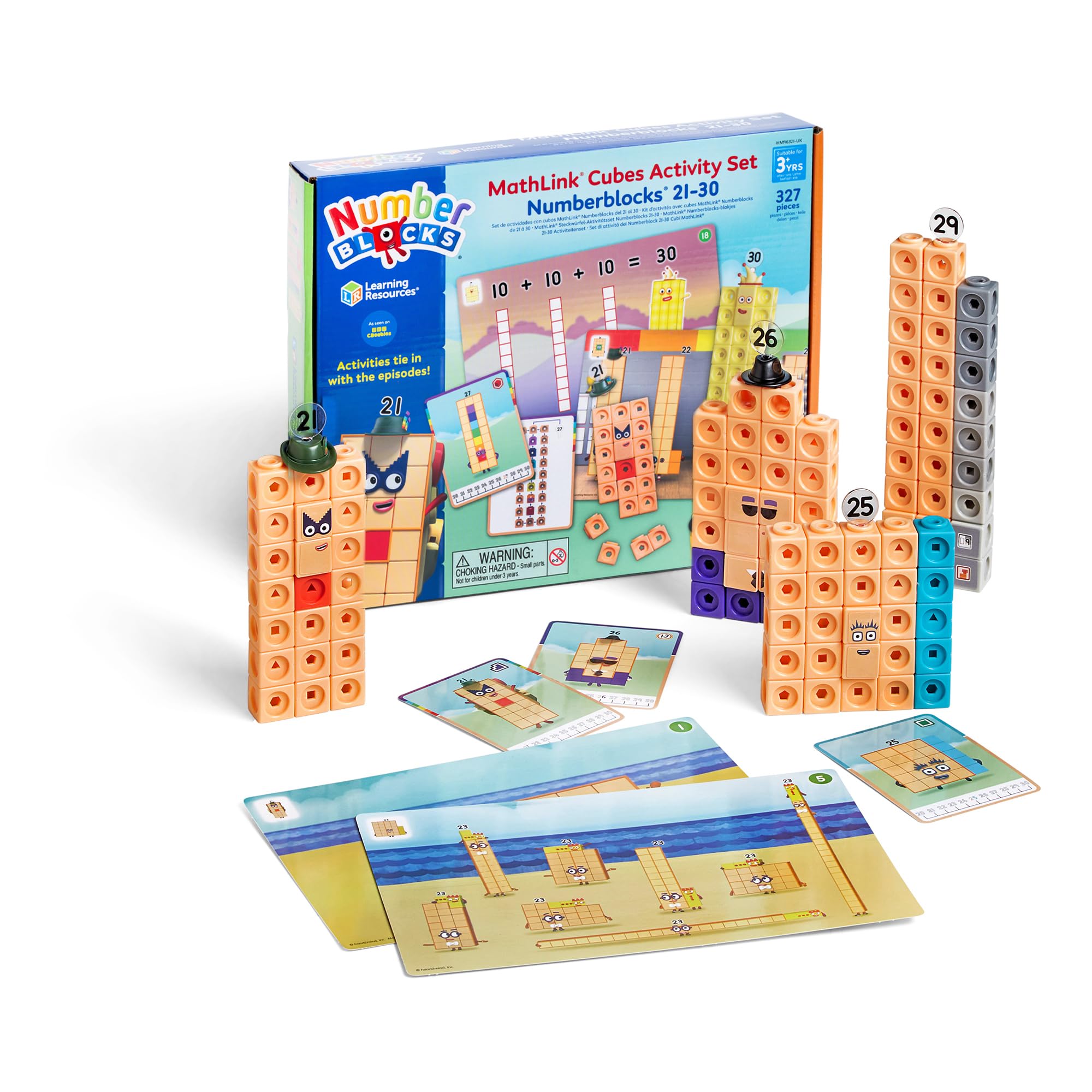 Learning ResourcesMathLink Cubes Numberblocks 21–30 Activity Set, Toys for 3 Year Old Boys and Girls, 20 Activities Related to the TV Series, Sensory Toys for Autism
