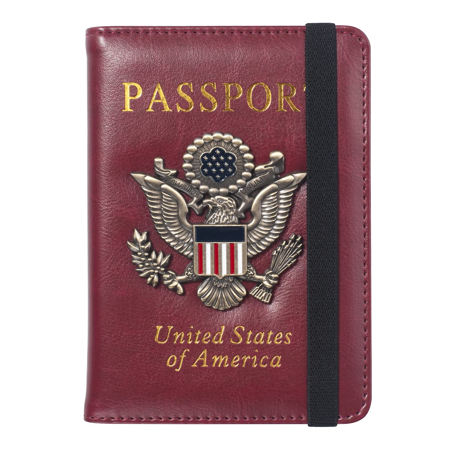 Premium Passport Holder for Travel, RFID Blocking Passport Cover Slim, Durable & Travel-Friendly, Passport Wallet Keep Your Documents Safe & Organized (Wine Red)