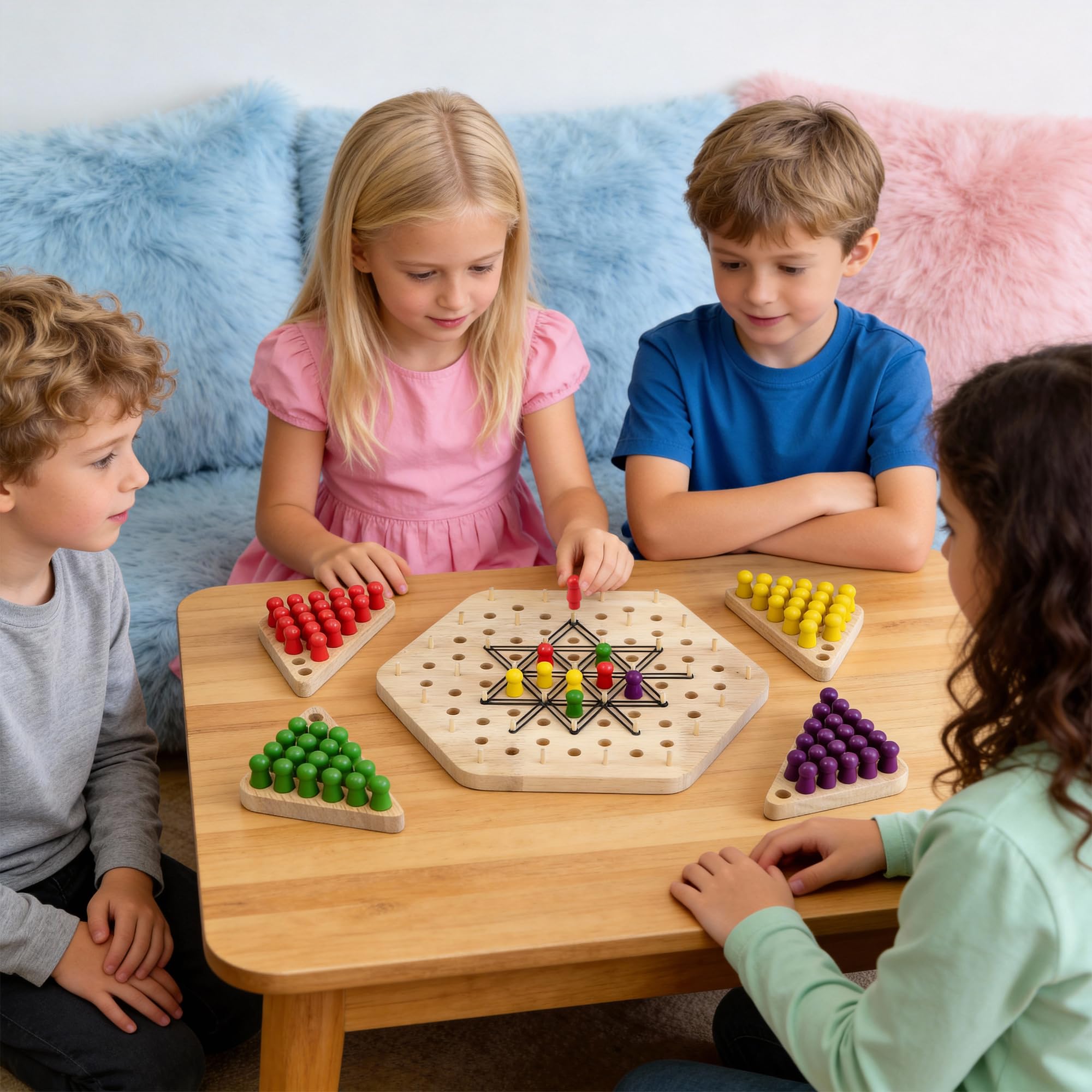 Triangle Chess Game, trójkątna gra planszowa, zabawna gumowa gra, klasyczna gra planszowa na biurko, zabawka edukacyjna, akcesoria imprezowe, gry logiczne dla 2-4, prezenty dla chłopców i dziewczynek