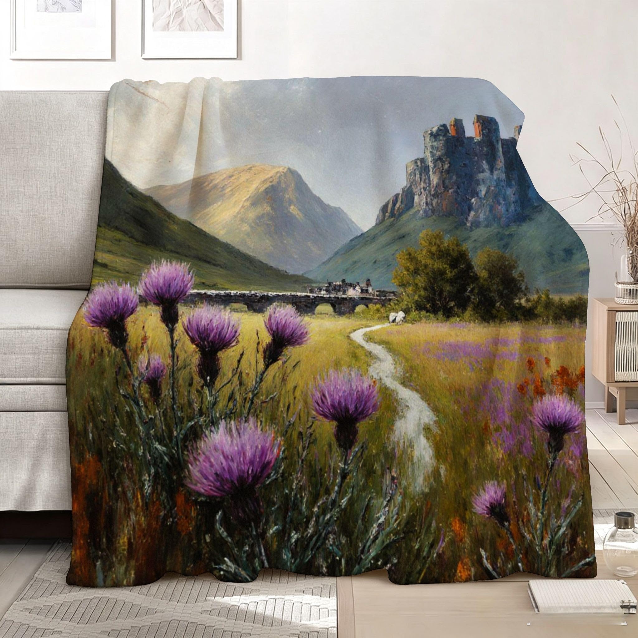 3D Druck Fleecedecke für Zwei 220x240 cm Grüner Berg a2370