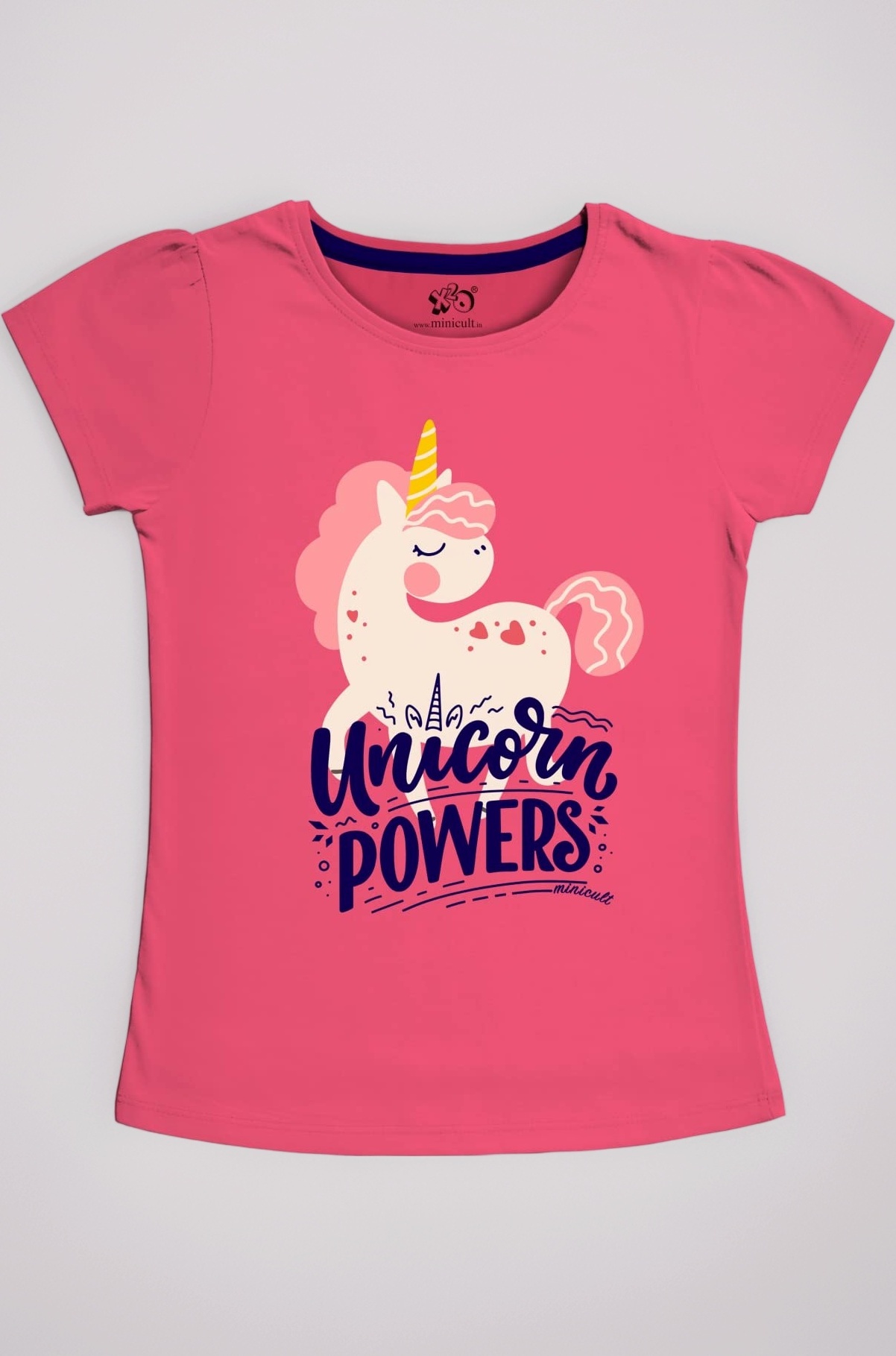 Girls Half sleeeves Cotton Tshirt with Cute Prints and Colorfull (Unicorn)(Pack of 1)