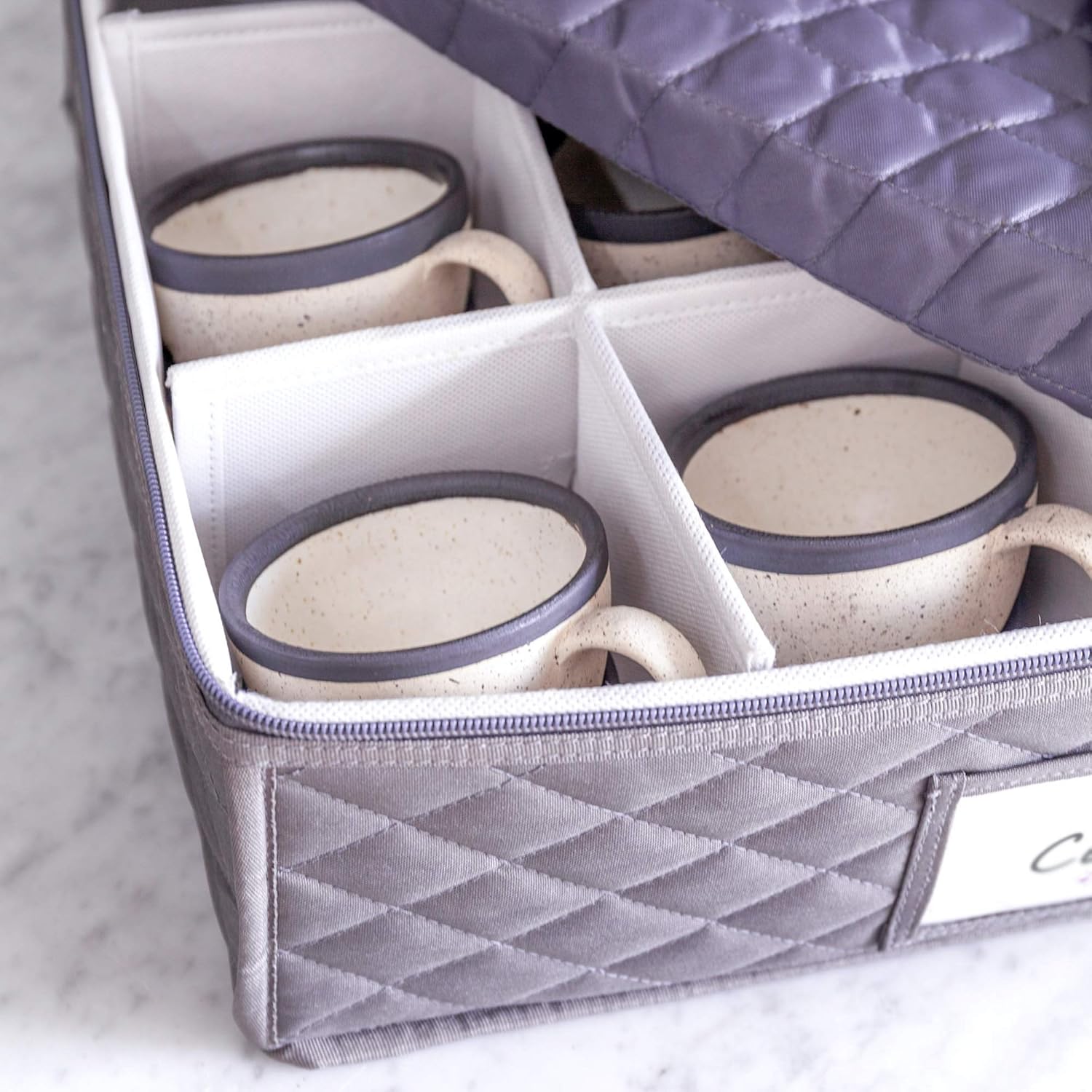 Cup and Mug Storage Container Holds 12 Coffee Mugs, Tea Cups or