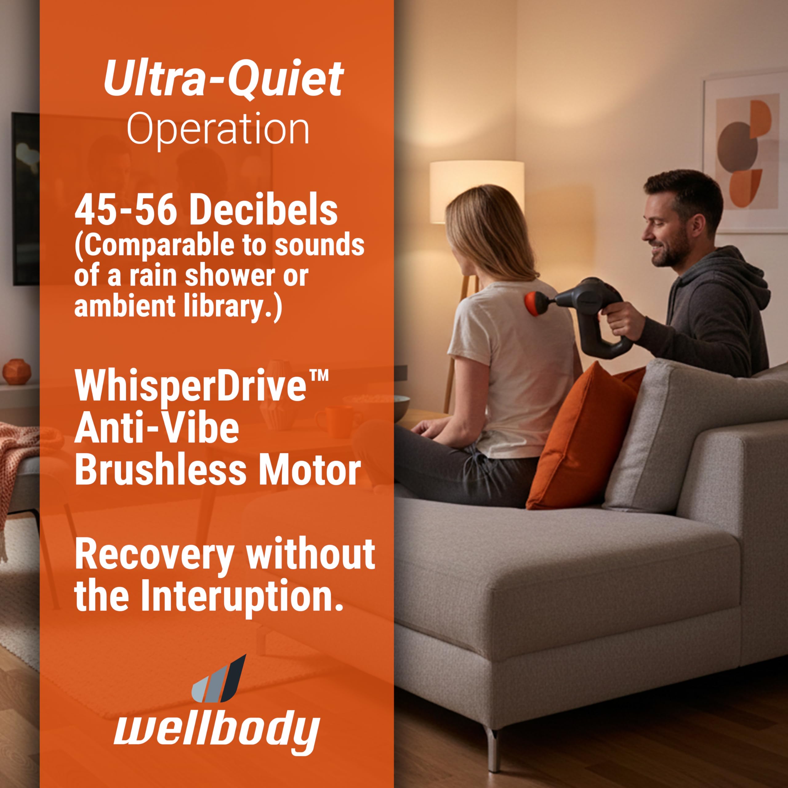 Wellbody 5 | Pistola per massaggio termico | Dispositivo di massaggio profondo dei tessuti | Tecnologia Heatball | Portatile portatile silenzioso | Strumento di massaggio per i muscoli | Tutto in