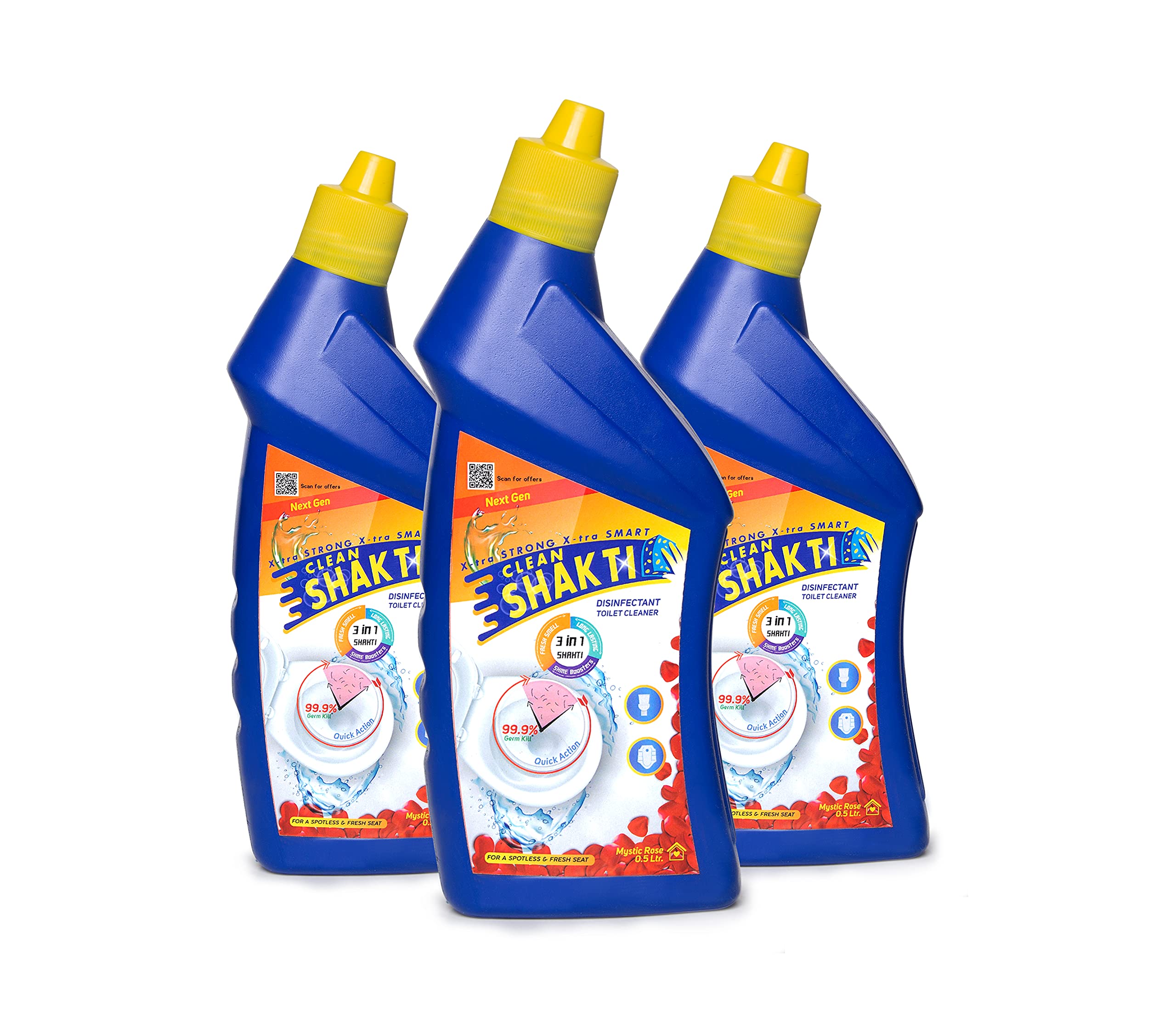 Clean Shakti Toilet Cleaner | Active Stain Removal & Instant Cleaning | Non-Toxic | Kills Germs & Bacteria | Long-Lasting Fragrance | 500ml (Pack of 3) (B09CTLQ87W) Amazon Price History, Amazon Price Tracker