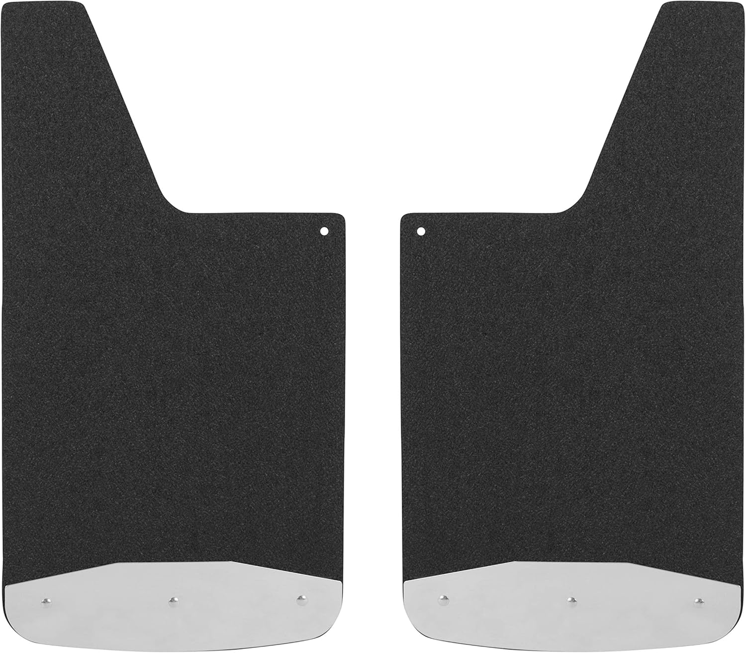 LUVERNE 251223 Universal Front or Rear 12-Inch x 23-Inch Textured Rubber Mud Guards with Stainless Steel Plates, 2 Flaps LUVERNE 251223 Universal Front or Rear 12-Inch x 23-Inch Textured Rubber Mud Guards with Stainless Steel Plates, 2 Flaps
