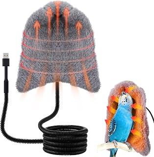Dreyoo Snuggle Up Bird Cage Heater for Parrot and Small Birds,5V Low Voltage Heated Bird Perch with Constant Temperature Control & Anti Bite Line, Cozy Corner Warmer Blanket Cage Accessory (5.5"×5")