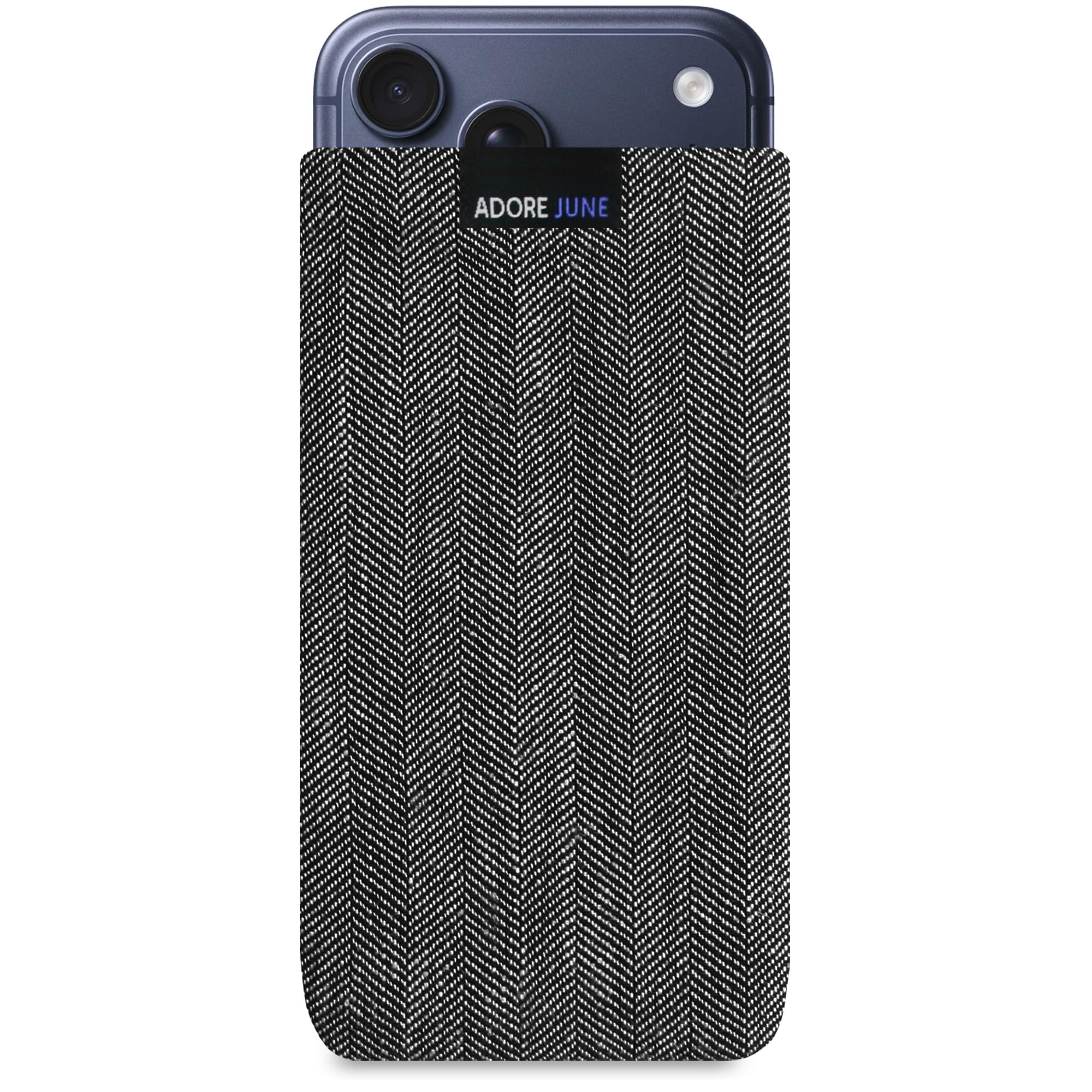 Adore June Etui biznesowe kompatybilne z iPhone 17 Pro Max, etui na telefon komórkowy z charakterystycznego materiału w jodełkę – efekt czyszczenia wyświetlacza