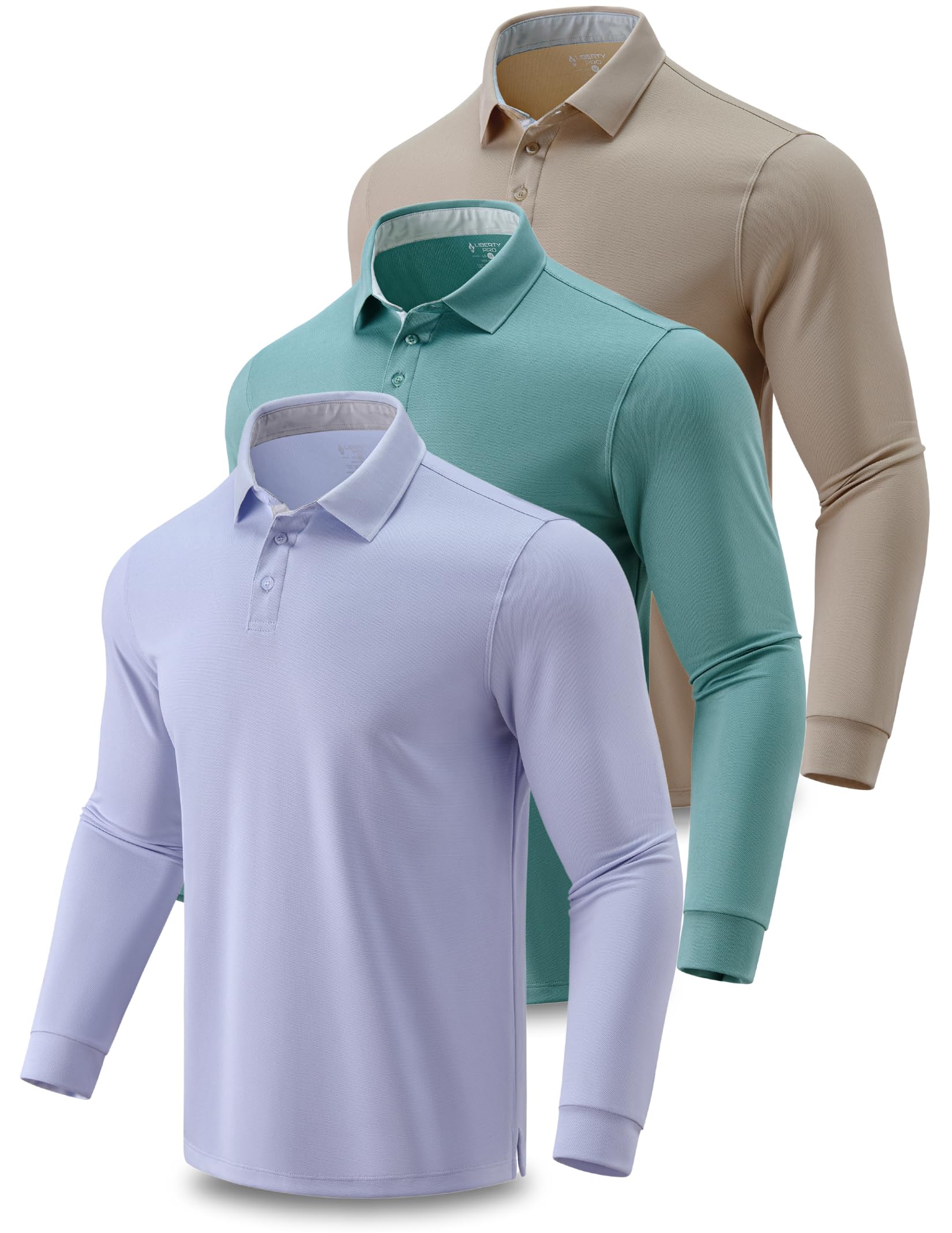 3 Pack Dry Fit Long Sleeve Polo