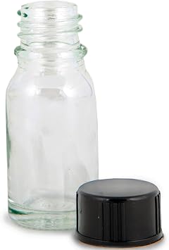 Vivaplex, 24, Clear, 10 ml (1/3 oz) Glass Bottles, with Lids