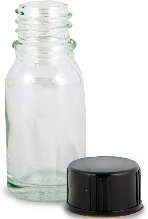 Vivaplex, 24, Clear, 10 ml (1/3 oz) Glass Bottles, with Lids