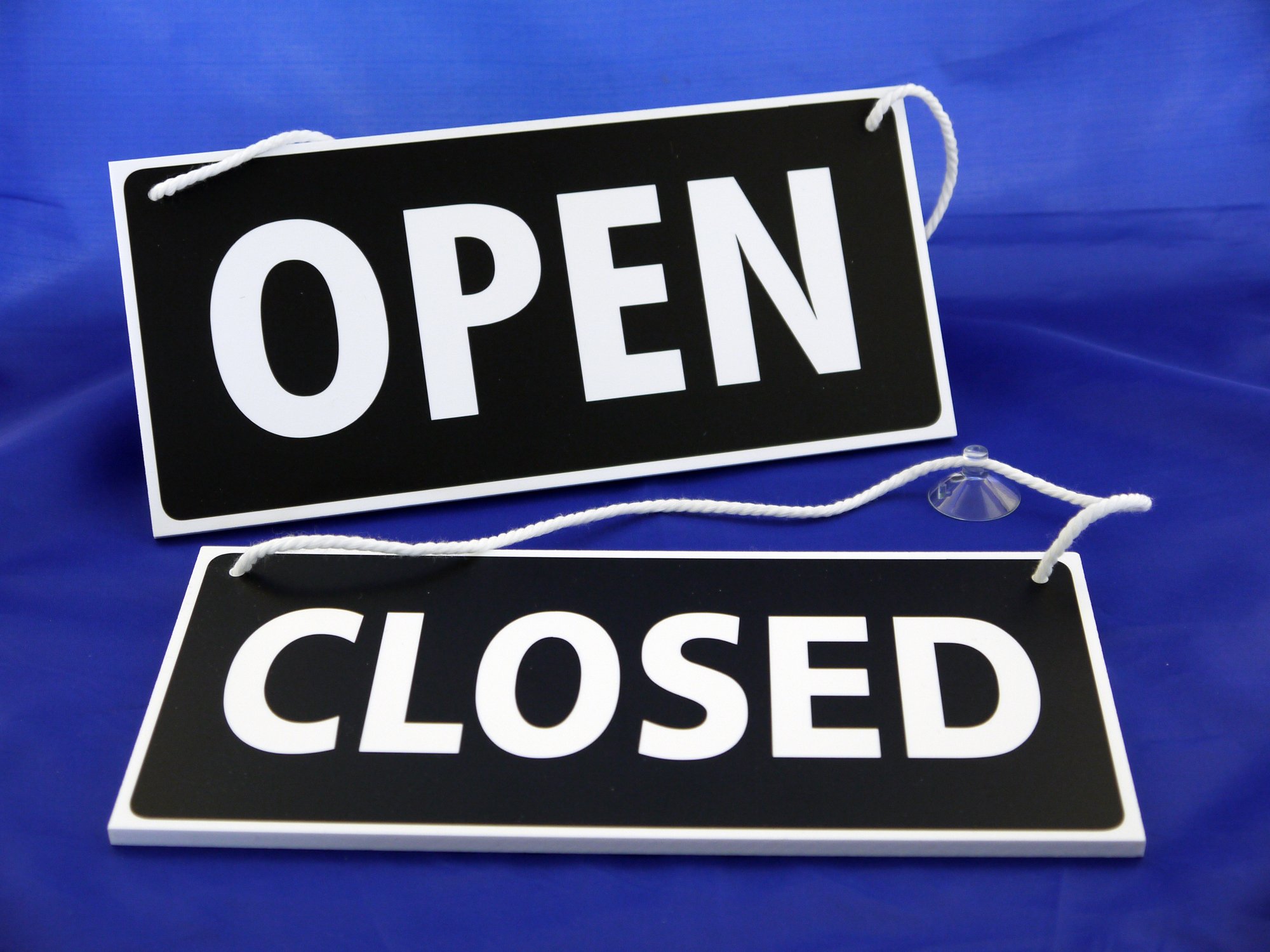 Douglas Design Black With White Lettering Open/Closed Hanging Sign *Large*