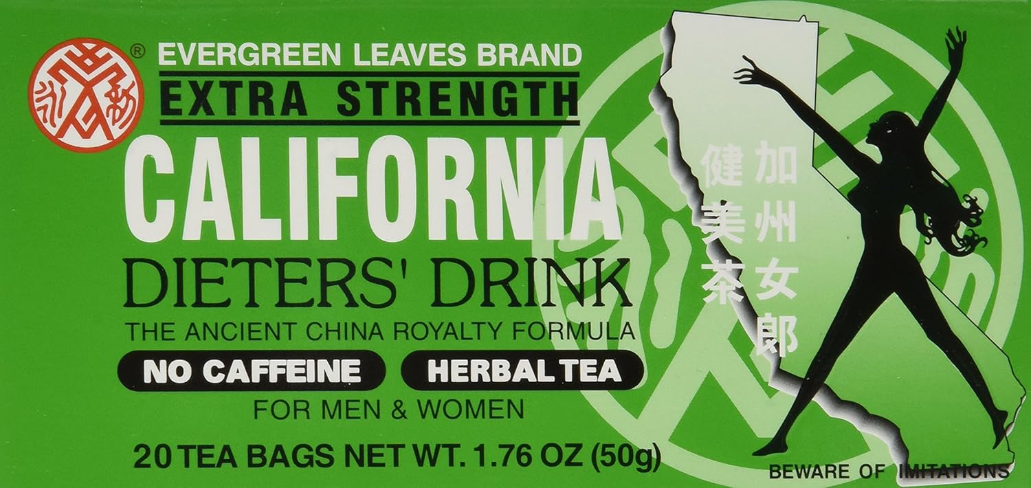 Té dietético Brand California Dieters de Evergreen Leaves con 20bolsas de té