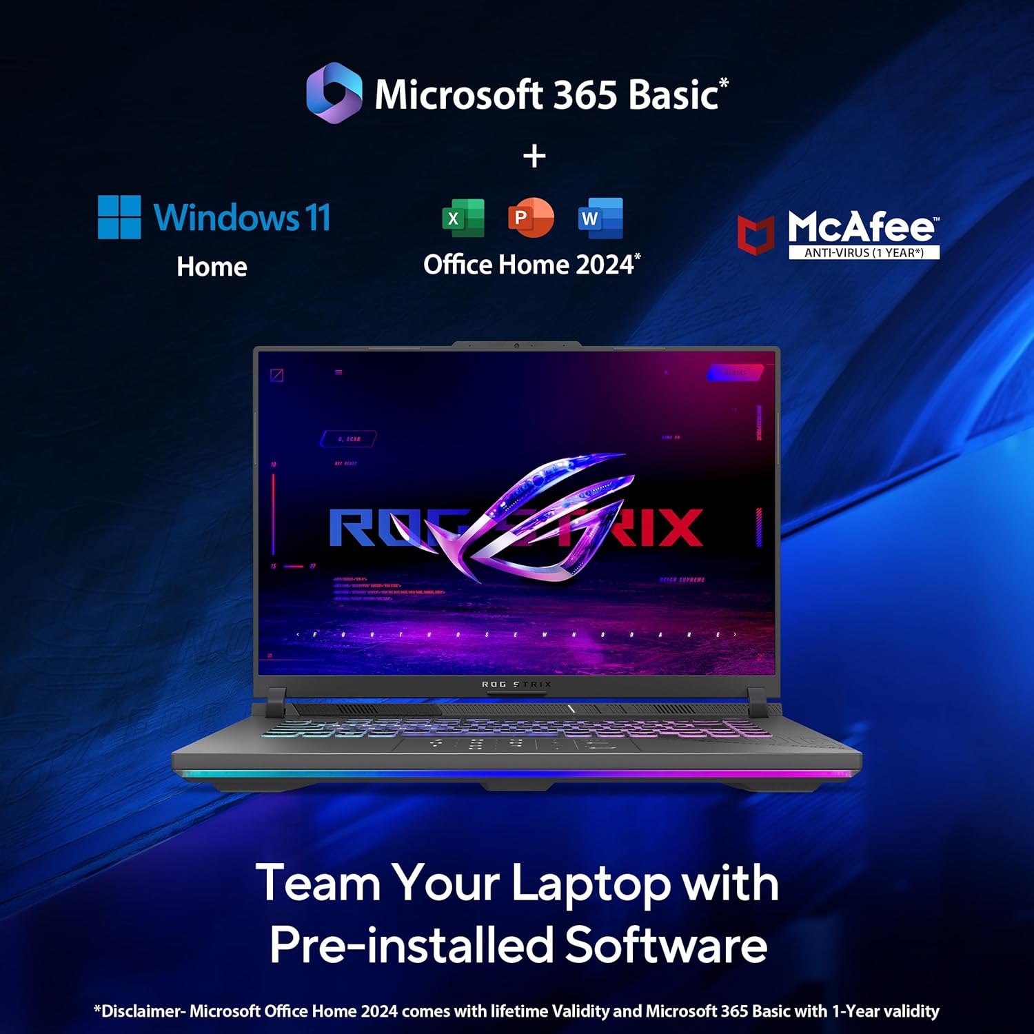 ASUS ROG Strix G16,Samrtchoice, AMD Ryzen 9 8940HX, Gaming Laptop(RTX 5050-8GB/16GB RAM/1TB SSD/FHD+/16"/165Hz/90Whr/Windows 11/M365 Basic (1Year)*/Office Home 2024/Eclipse Gray/2.5 Kg) G614PH-RV033WS 29 81XNtKPd1CL. SL1500