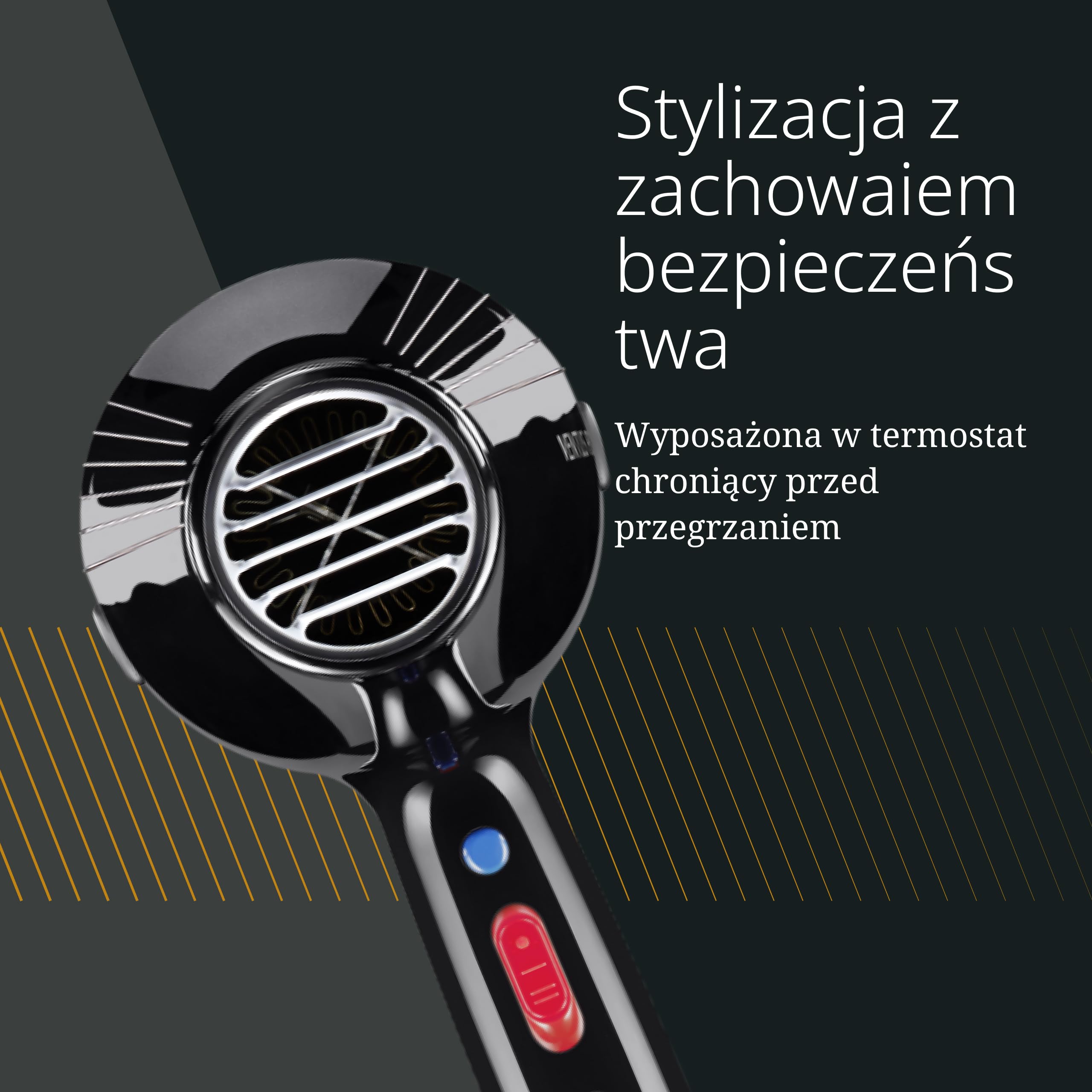 Moser Ventus Pro Kompaktowa Profesjonalna Suszarka, 2200 W | Kompaktowa Suszarka 2200 W z Silnikiem AC, Technologia Turmalinowa, 2 Prędkości i 2 Nasadki Obrotowe