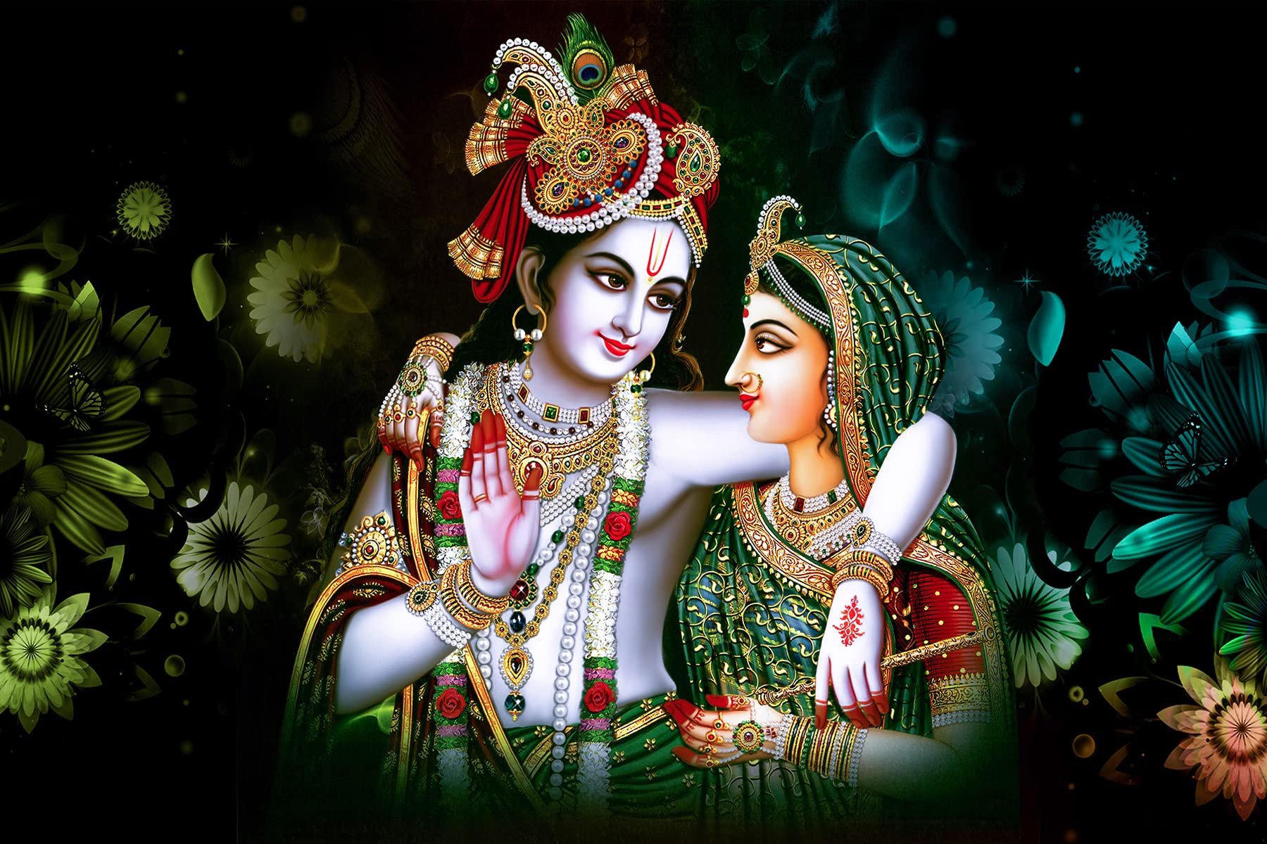 Color Solution Radha Krishna Wallpaper Wall Sticker for Home Décor, Living Room, Bedroom, Hall, Kids Room, Play Room(Self Adhesive Vinyl and waterproof246 (48 X 36 INCH) (B09QH1CR23) Amazon Price History, Amazon Price Tracker