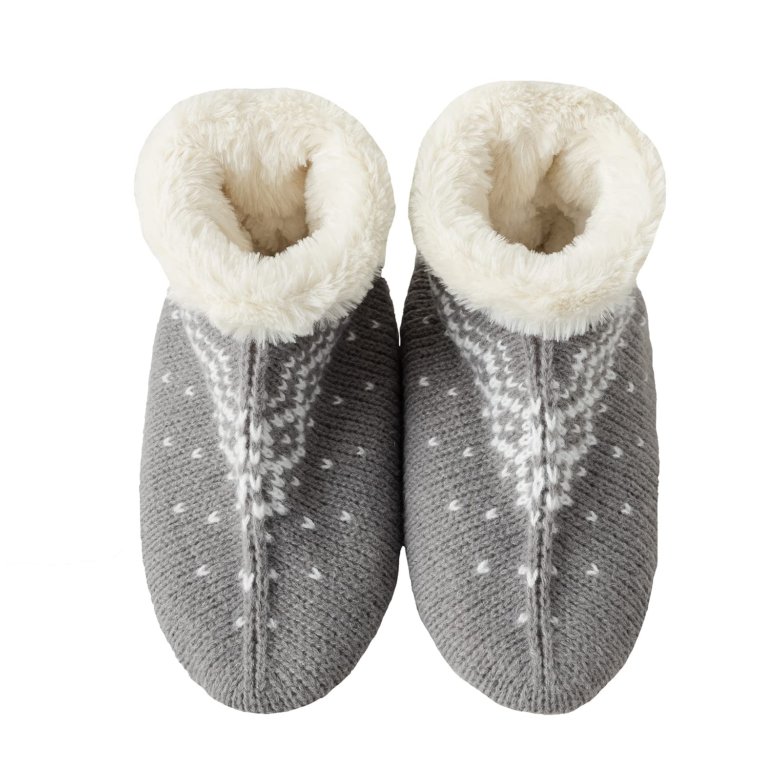 Caudblor Women Men Slipper Socks with Gripper - Couple's Style Lover's Winter Knitted Non-Skid Home Indoor Floor House