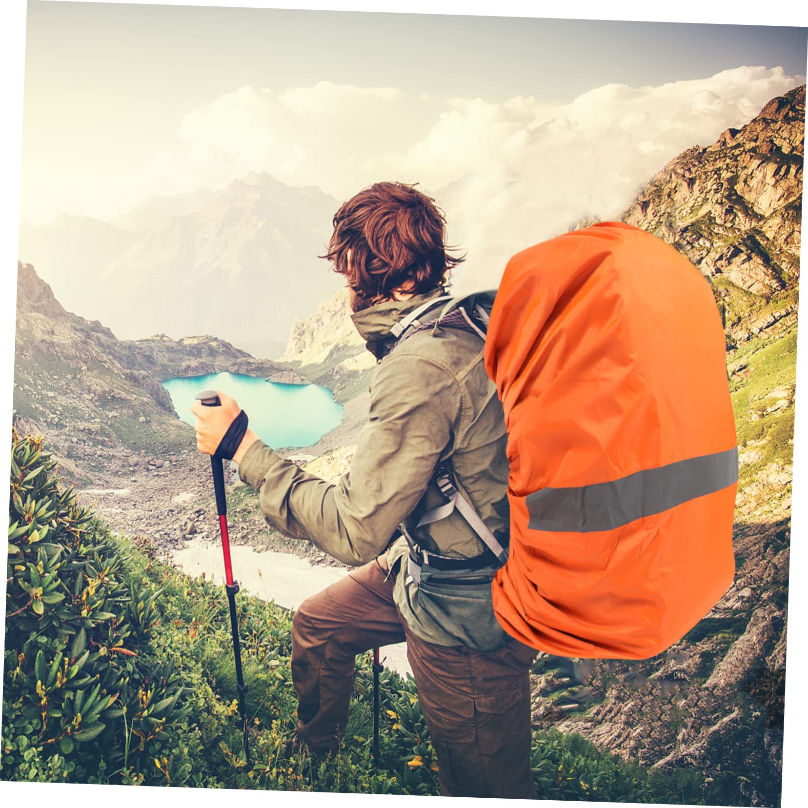 balacoo 3pcs Reflective Backpack Rain Cover for Hiking Cycling Night Backpack Rainproof Cover