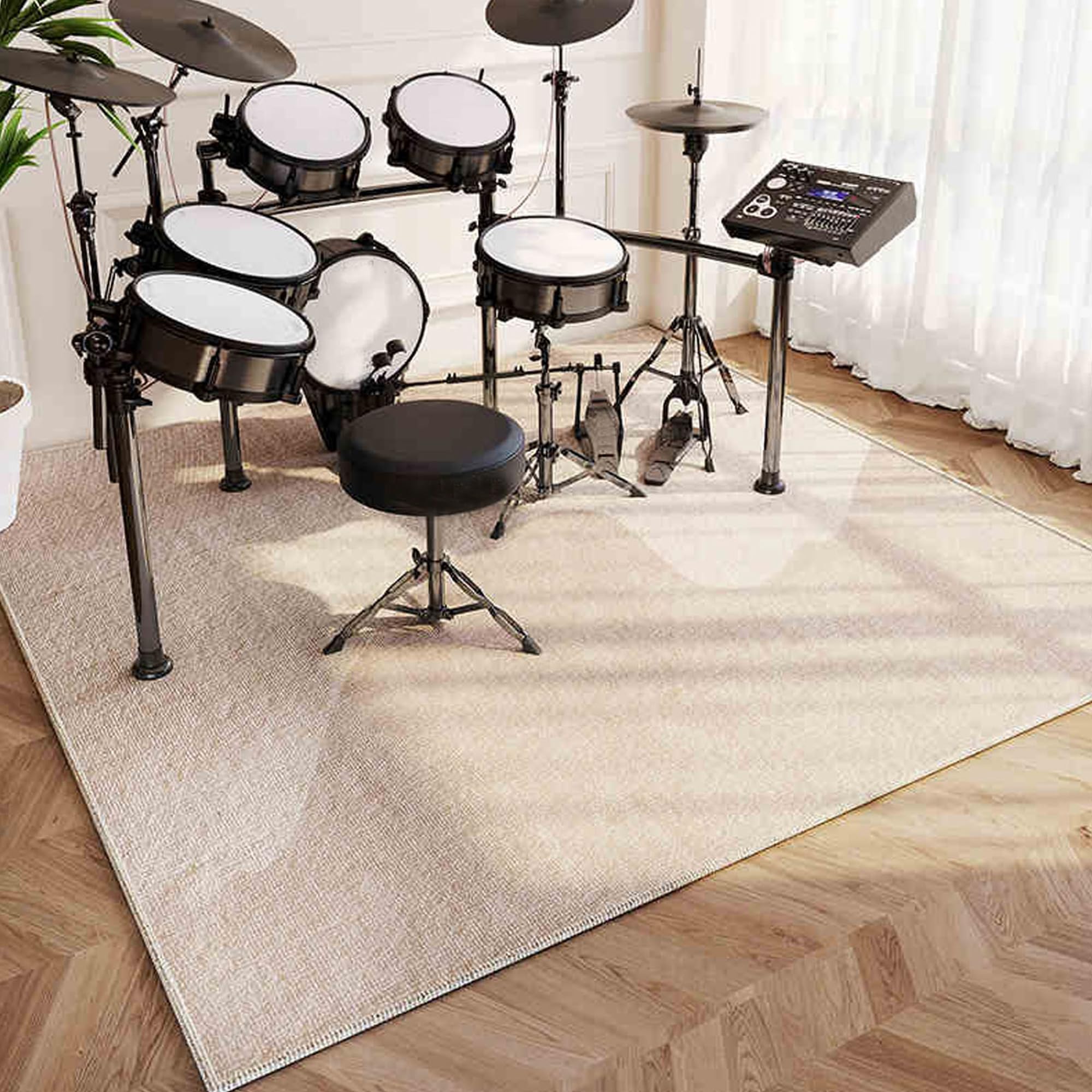 Drumming Drum Rugs, Drum Mat Drum Rug Non Slip Soundproof Mats, 140 x 100 cm Drum Carpet for Drummers Outdoor, Electronic Drum Set Practice Music Rug, Floor Protection Pad for Splash Cymbal Stands