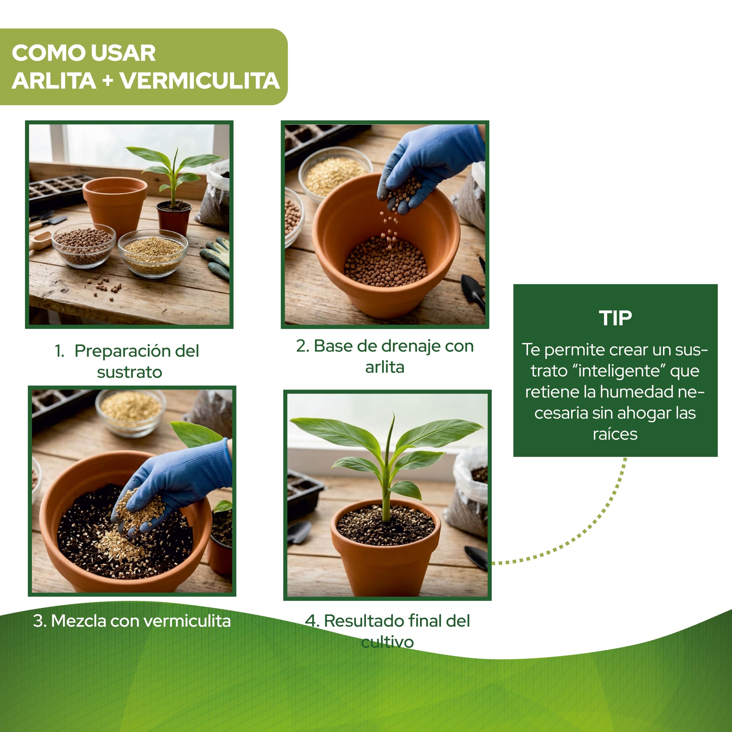 CONTROL GARDEN Pack Arlita 10L + Vermiculita 10L | Sustrato para Plantas y Cultivos Interior y Exterior | Fabricado en España