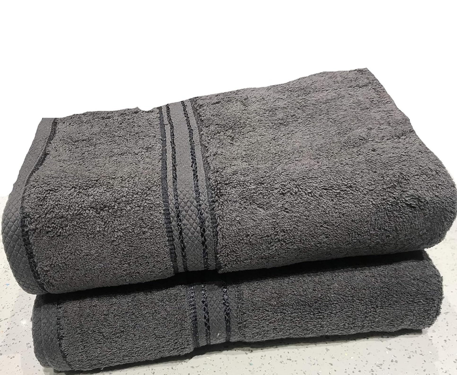 MJ HOME Luxurious Jumbo Bath Sheet 2 Piece 100% Ring Spun Cotton Highly Absorbent and Quick Dry Extra Large Bath Towel - Super Soft Hotel Quality Towel 100x150cms (Grey)