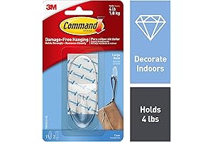 Command 17093CLR 3M-167030-6pk, 6 Hooks, Clear-Indoor