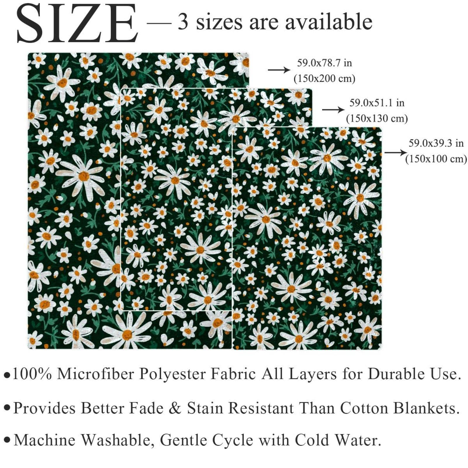 My Daily Daisy Flower - Coperta morbida e calda per divano, in poliestere, in microfibra, leggera, 127 x 152 cm