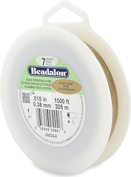 Beadalon 7-Strand 0.015" 0.38 mm 1000 ft 305 m Gold Color Bead Stringing Wire