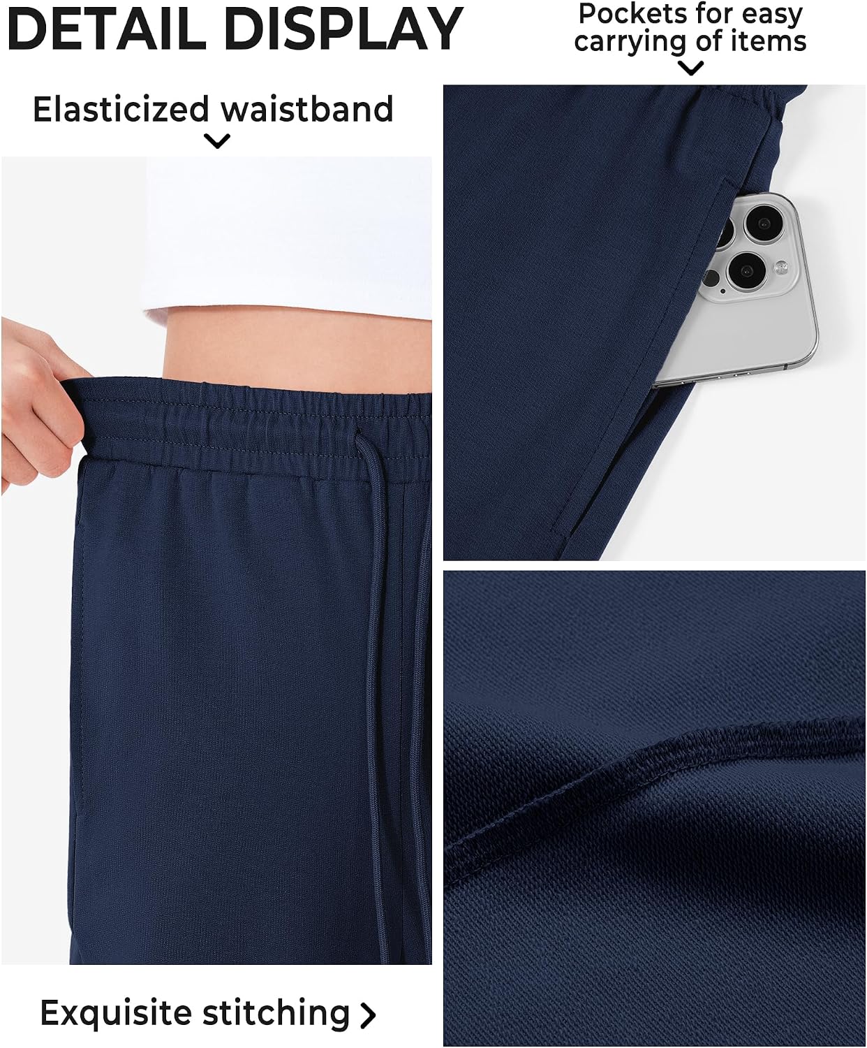 BOOPH Girls Sweatpants Kids Cotton Drawstring Joggers Athletic Pants with Pockets for Teen Girls