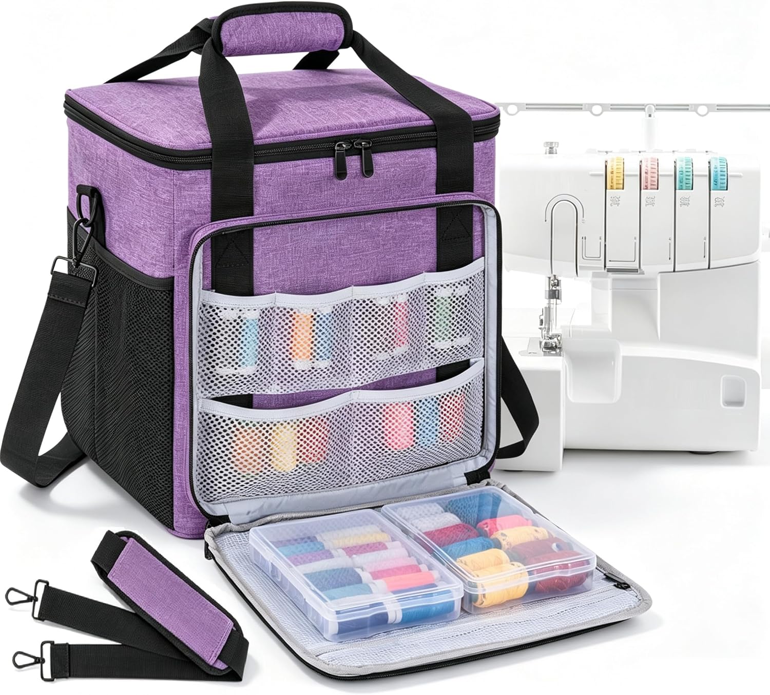 GMAK Serger Carrying Case, Serger Case for Most Standard Overlock Machines