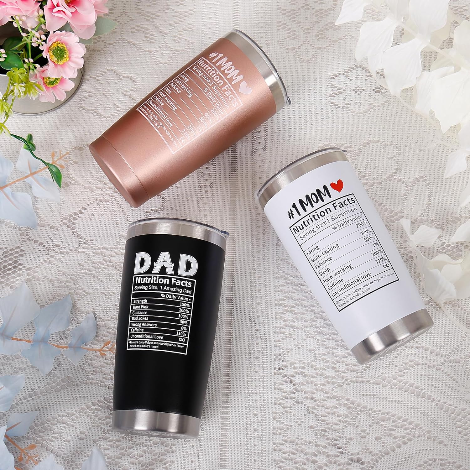 Best Mom Ever White Tumbler - 20 oz Double Wall Insulated Mom Coffee Mug with Lid & Straws, Perfect for Birthday or Christmas Gifts - Image 6