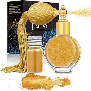 Glitter Spray for Face, Body and Hair | Sparkle Cosmetic Shimmer Highlighter | Ideal for Christmas, Raves & Parties 01 - Golden